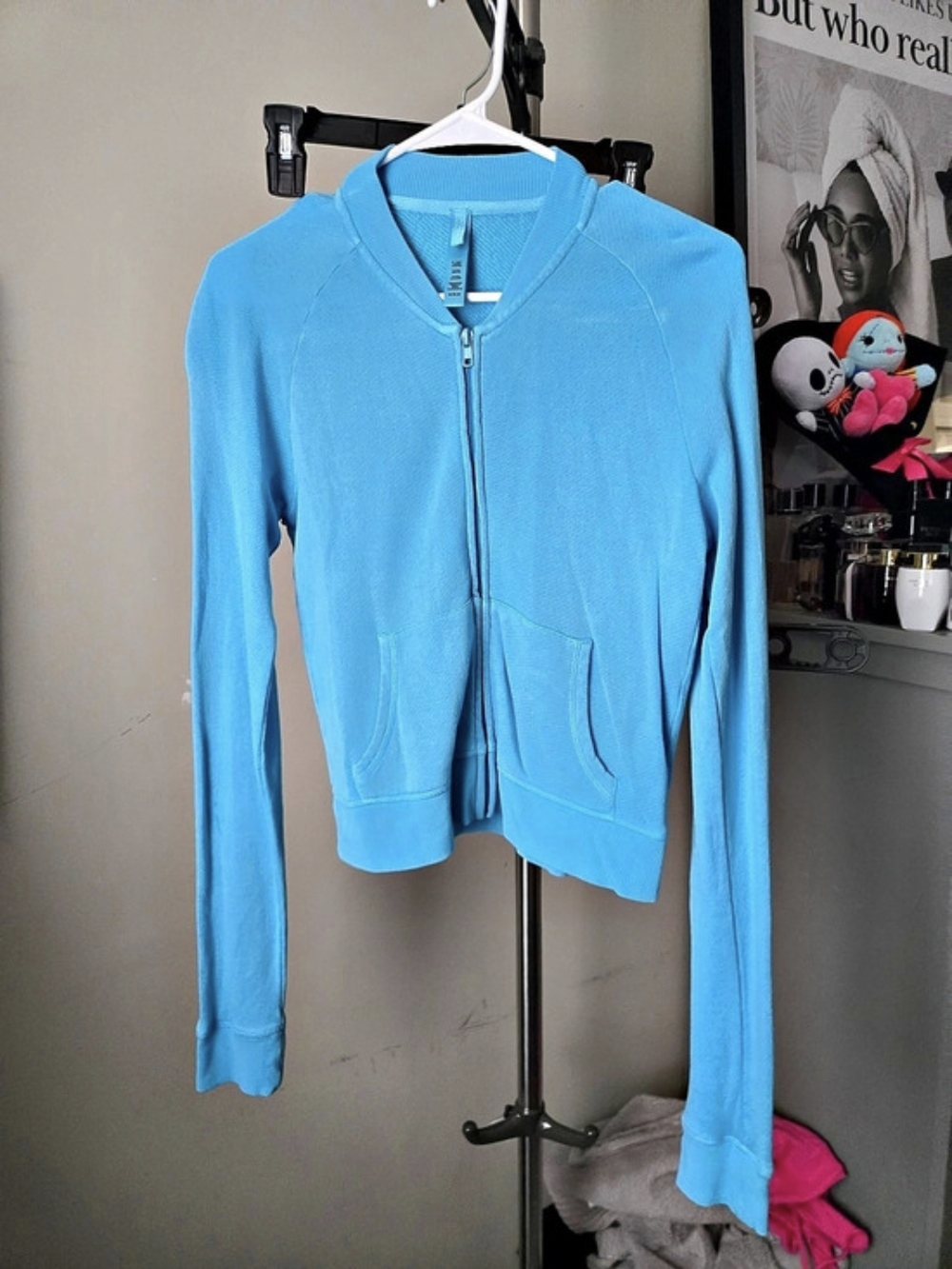 Skims Terry Blue Zip-Up Hoodie Size Medium